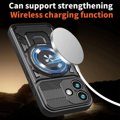 For iPhone 17 Armor Rotating Holder MagSafe Phone Case(Black) - iPhone 17 Cases by buy2fix | Online Shopping UK | buy2fix