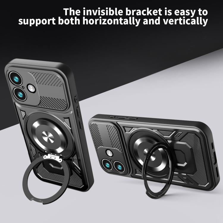 For iPhone 17 Armor Rotating Holder MagSafe Phone Case(Purple) - iPhone 17 Cases by buy2fix | Online Shopping UK | buy2fix