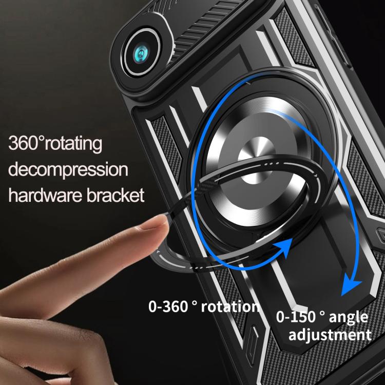 For iPhone Air Armor Rotating Holder MagSafe Phone Case(Black) - iPhone Air Cases by buy2fix | Online Shopping UK | buy2fix