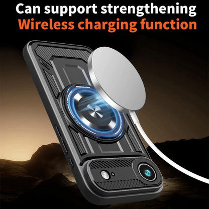 For iPhone Air Armor Rotating Holder MagSafe Phone Case(Red) - iPhone Air Cases by buy2fix | Online Shopping UK | buy2fix