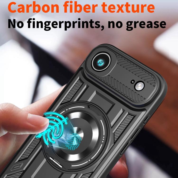 For iPhone Air Armor Rotating Holder MagSafe Phone Case(Red) - iPhone Air Cases by buy2fix | Online Shopping UK | buy2fix