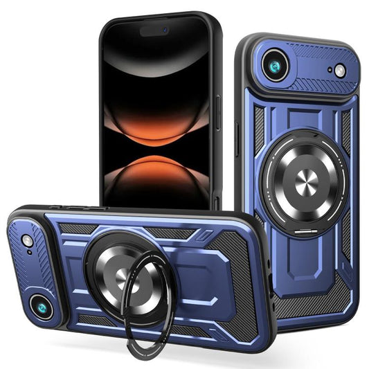 For iPhone Air Armor Rotating Holder MagSafe Phone Case(Blue) - iPhone Air Cases by buy2fix | Online Shopping UK | buy2fix