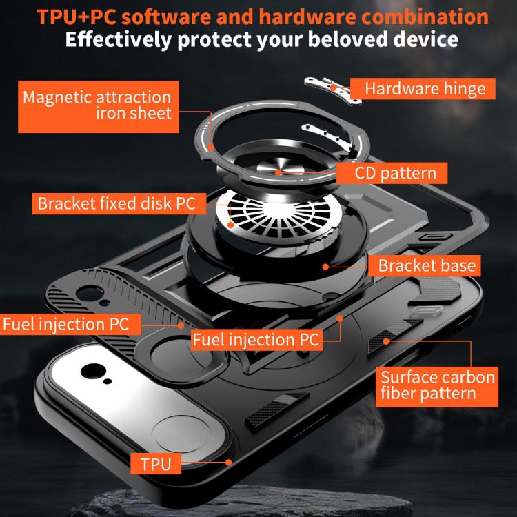 For iPhone Air Armor Rotating Holder MagSafe Phone Case(Purple) - iPhone Air Cases by buy2fix | Online Shopping UK | buy2fix