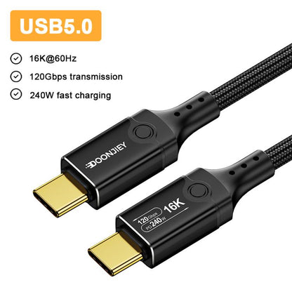 DOONJIEY DJUSB519GR 120Gbps Type-C 16K HD Projection Conversion Cable(Black) - USB-C & Type-C Cable by buy2fix | Online Shopping UK | buy2fix