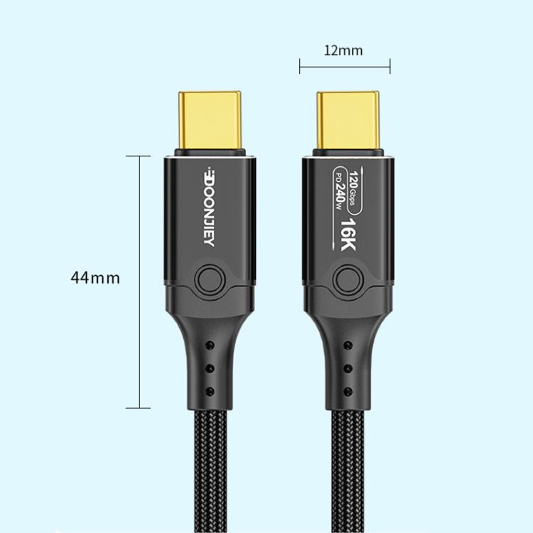 DOONJIEY DJUSB519GR 120Gbps Type-C 16K HD Projection Conversion Cable(Black) - USB-C & Type-C Cable by buy2fix | Online Shopping UK | buy2fix