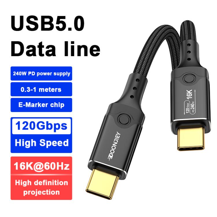 DOONJIEY DJUSB519GR 120Gbps Type-C 16K HD Projection Conversion Cable(Black) - USB-C & Type-C Cable by buy2fix | Online Shopping UK | buy2fix