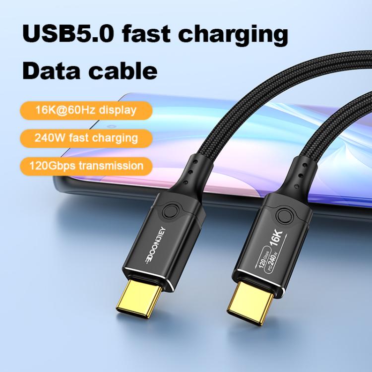 DOONJIEY DJUSB519GR 120Gbps Type-C 16K HD Projection Conversion Cable(Black) - USB-C & Type-C Cable by buy2fix | Online Shopping UK | buy2fix