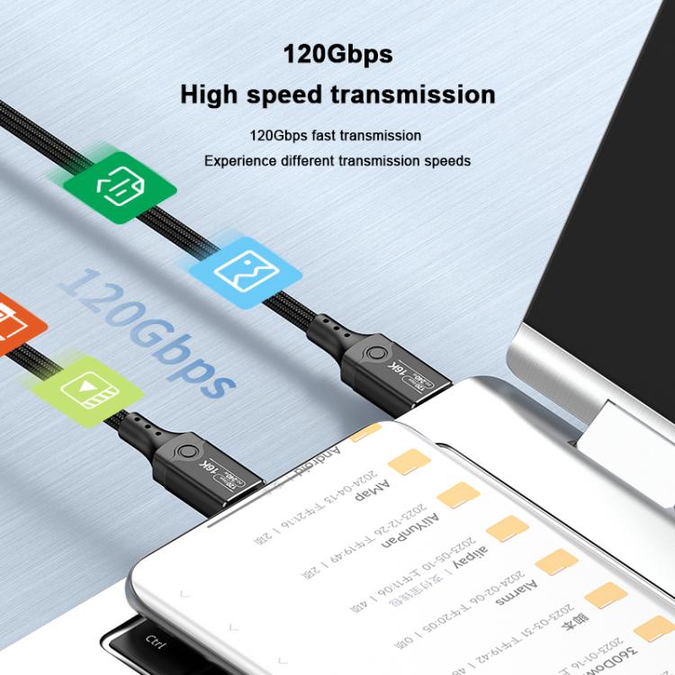 DOONJIEY DJUSB519GR 120Gbps Type-C 16K HD Projection Conversion Cable(Black) - USB-C & Type-C Cable by buy2fix | Online Shopping UK | buy2fix