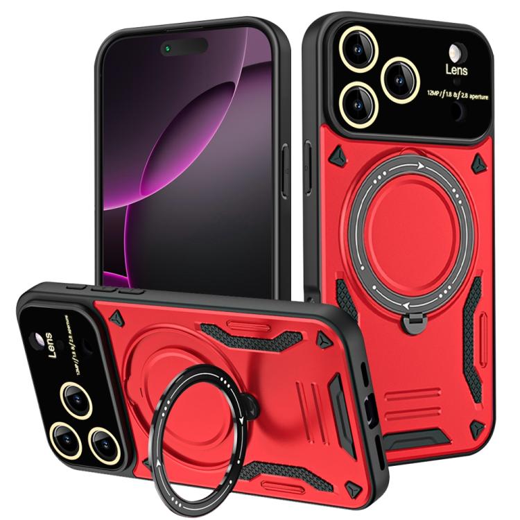 For iPhone 17 Pro Max Large Window MagSafe Holder Phone Case(Red) - iPhone 17 Pro Max Cases by buy2fix | Online Shopping UK | buy2fix