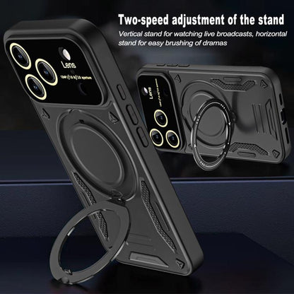 For iPhone 17 Pro Max Large Window MagSafe Holder Phone Case(Red) - iPhone 17 Pro Max Cases by buy2fix | Online Shopping UK | buy2fix