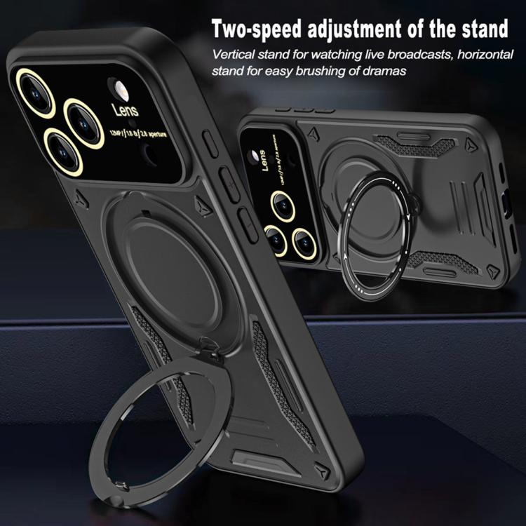 For iPhone 17 Pro Large Window MagSafe Holder Phone Case(Blue) - iPhone 17 Pro Cases by buy2fix | Online Shopping UK | buy2fix