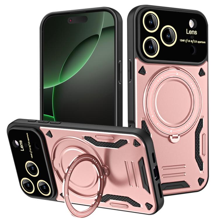 For iPhone 17 Pro Large Window MagSafe Holder Phone Case(Rose Gold) - iPhone 17 Pro Cases by buy2fix | Online Shopping UK | buy2fix