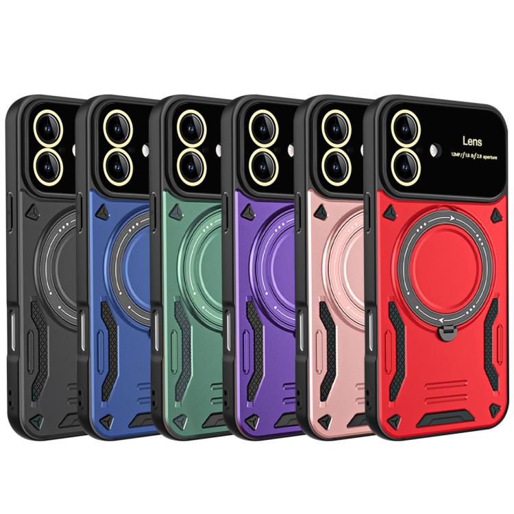 For iPhone 17 Large Window MagSafe Holder Phone Case(Blue) - iPhone 17 Cases by buy2fix | Online Shopping UK | buy2fix