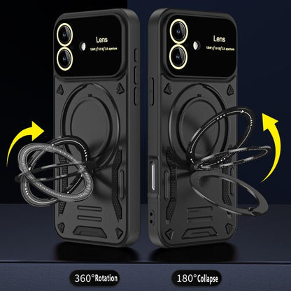 For iPhone 17 Large Window MagSafe Holder Phone Case(Blue) - iPhone 17 Cases by buy2fix | Online Shopping UK | buy2fix