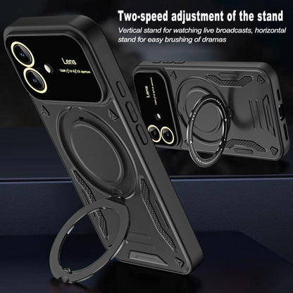 For iPhone 17 Large Window MagSafe Holder Phone Case(Green) - iPhone 17 Cases by buy2fix | Online Shopping UK | buy2fix