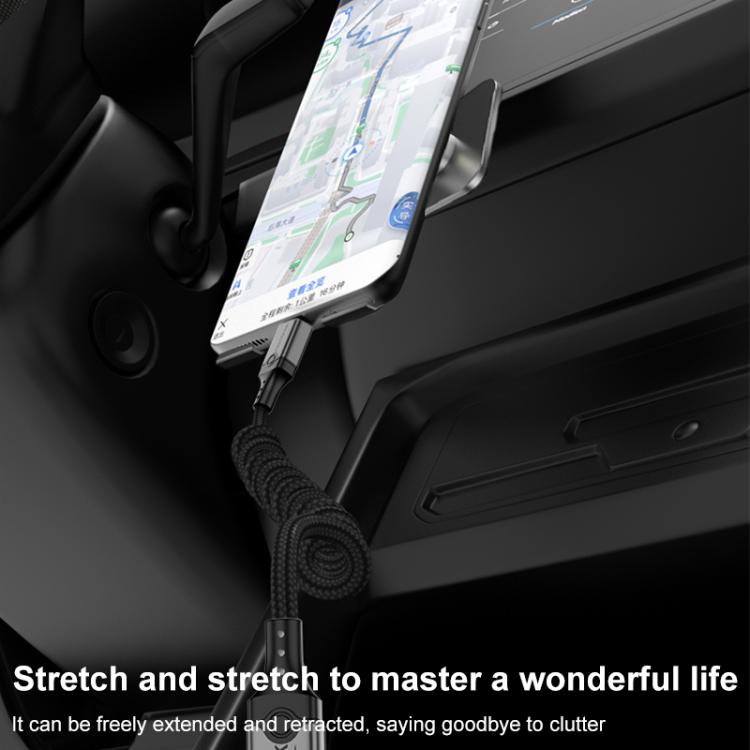 DOONJIEY DJUSB510GR 80Gbps Type-C 16K HD Projection Spring Conversion Cable(Black) - Cable & Adapters by buy2fix | Online Shopping UK | buy2fix