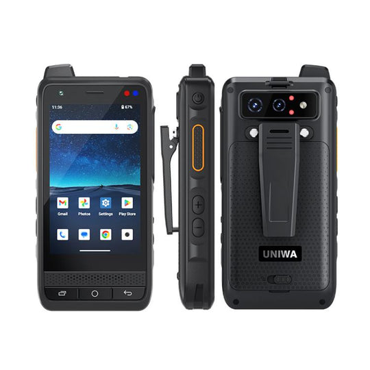 UNIWA F400 PoC Walkie Talkie Rugged Phone, Night Vision, 4GB+64GB, 4.0 inch Android 15  Mediatek Helio G81 Octa Core, Network: 4G, SOS, NFC, Plug:UK Plug(Black)