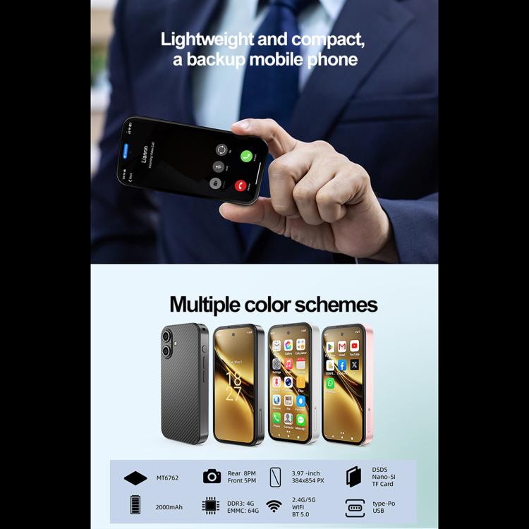 Q333, 4GB+64GB, 3.97 inch Android 12 Mediatek MT6762 Octa Core, Network: 4G, Dual SIM(Pink) -  by buy2fix | Online Shopping UK | buy2fix