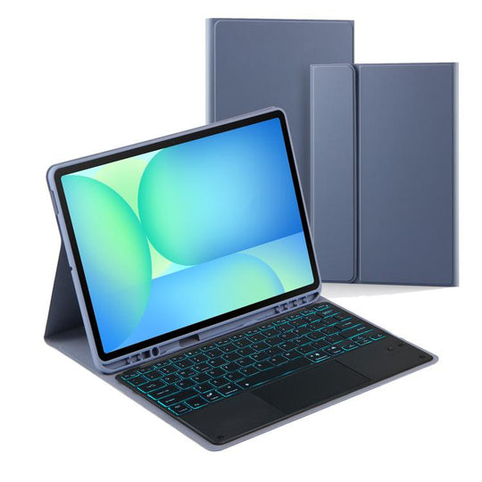 For Samsung Galaxy Tab S10 FE+ PST-X620 Touchpad Backlight Bluetooth Keyboard Leather Tablet Case(Lavender)