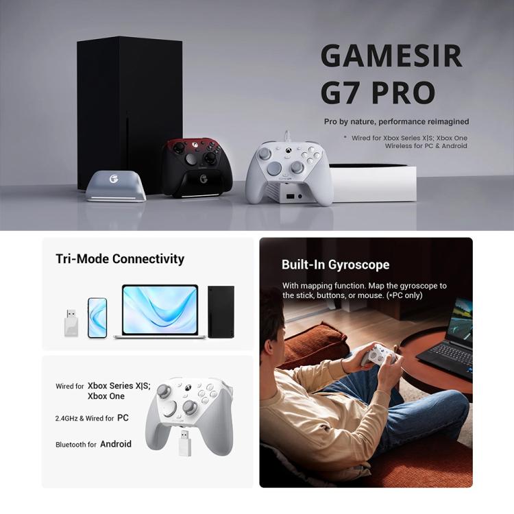 GameSir G7 Pro Bluetooth Wireless Tri-Mode Game Controller for Xbox / Steam / PC / Android(White) - Controller Gamepad by GameSir | Online Shopping UK | buy2fix