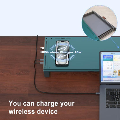 Onten OTN-95209 Computer Laptop Monitor Riser Holder, with Wireless Charging - Laptop Stand by Onten | Online Shopping UK | buy2fix