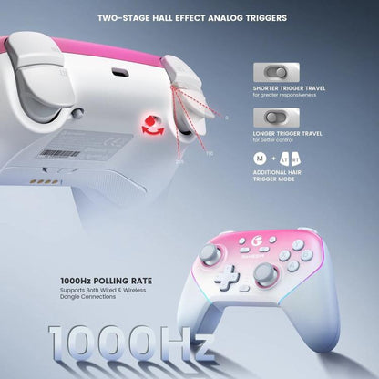 GameSir Super Nova T4 Nova Pro Tri-Mode Wireless Game Controller for PC / Steam / Switch / iOS / Android(Pink) - Controller Gamepad by GameSir | Online Shopping UK | buy2fix