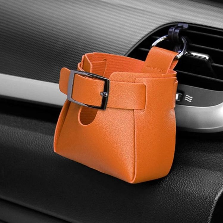 Car Air Vent PU Leather Storage Hanging Bag(Brown) - Stowing Tidying by buy2fix | Online Shopping UK | buy2fix