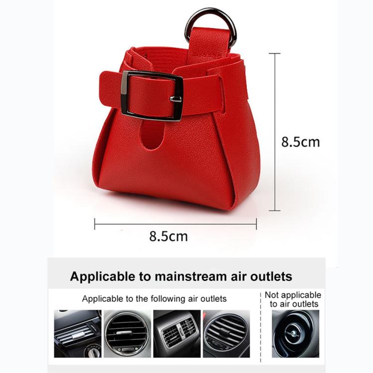 Car Air Vent PU Leather Storage Hanging Bag(Red) - Stowing Tidying by buy2fix | Online Shopping UK | buy2fix