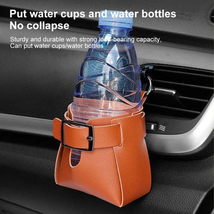 Car Air Vent PU Leather Storage Hanging Bag(Black) - Stowing Tidying by buy2fix | Online Shopping UK | buy2fix