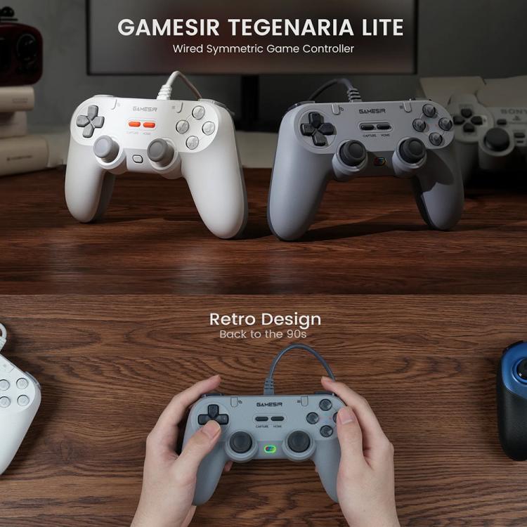 GameSir Tegenaria Lite Wired Symmetric Game Controller for PC / Steam / Switch / iOS / Android(Grey) - Gamepads by GameSir | Online Shopping UK | buy2fix