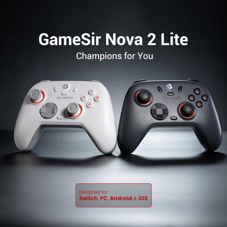 GameSir Nova 2 Lite Tri-Mode Wireless Game Controller for Switch / Steam / PC / iOS / Android(Black) - Controller Gamepad by GameSir | Online Shopping UK | buy2fix