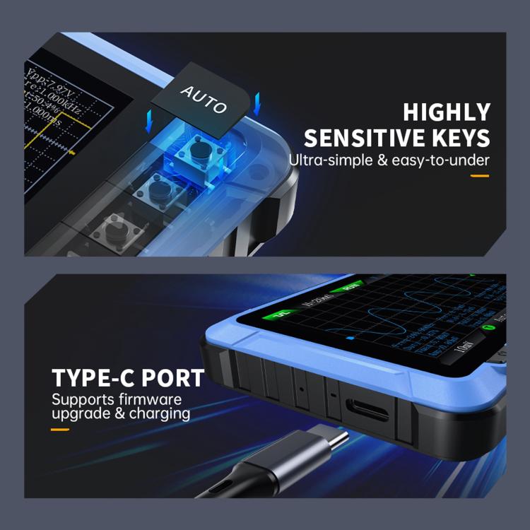 FNIRSI DSO510 Handheld Small Digital Portable Tablet Oscilloscope(Black Blue) - Other Tester Tool by FNIRSI | Online Shopping UK | buy2fix