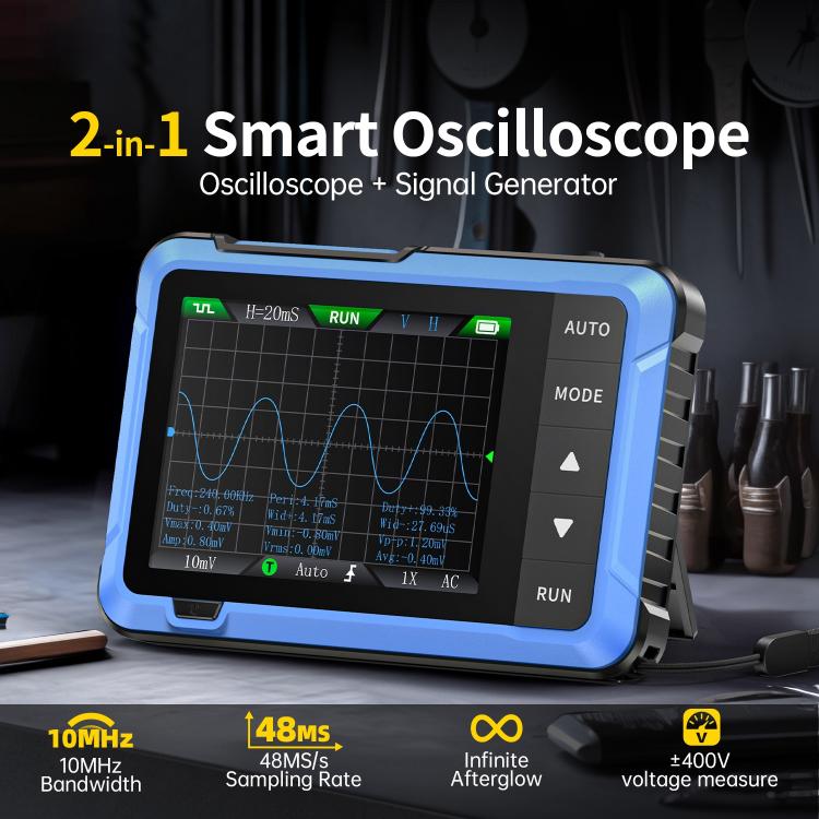 FNIRSI DSO510 Handheld Small Digital Portable Tablet Oscilloscope(Black Blue) - Other Tester Tool by FNIRSI | Online Shopping UK | buy2fix