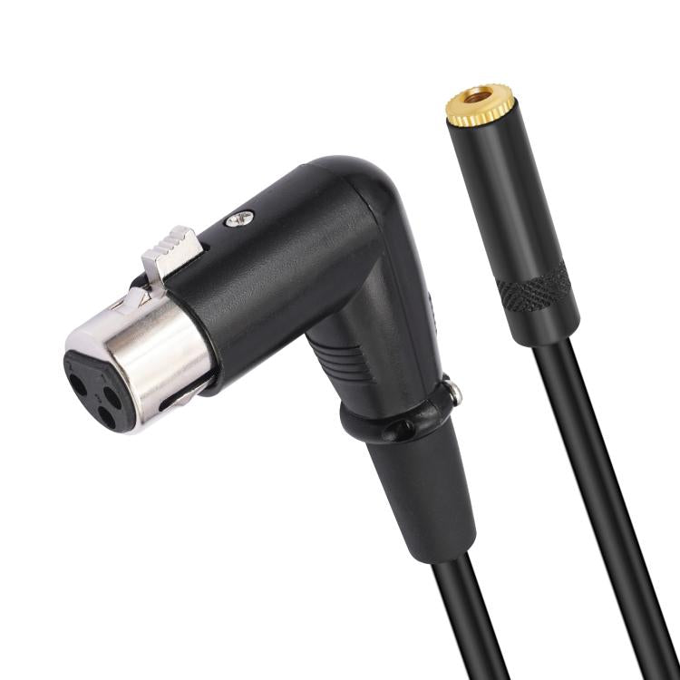 3.5mm Female to XLR Female Elbow Audio Converter Adapter Cable, Length:30cm(Black) - Microphone Audio Cable & Connector by buy2fix | Online Shopping UK | buy2fix