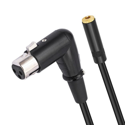 3.5mm Female to XLR Female Elbow Audio Converter Adapter Cable, Length:30cm(Black) - Microphone Audio Cable & Connector by buy2fix | Online Shopping UK | buy2fix