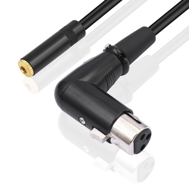 3.5mm Female to XLR Female Elbow Audio Converter Adapter Cable, Length:30cm(Black) - Microphone Audio Cable & Connector by buy2fix | Online Shopping UK | buy2fix