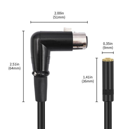 3.5mm Female to XLR Female Elbow Audio Converter Adapter Cable, Length:30cm(Black) - Microphone Audio Cable & Connector by buy2fix | Online Shopping UK | buy2fix