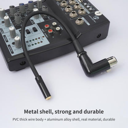 3.5mm Female to XLR Female Elbow Audio Converter Adapter Cable, Length:30cm(Black) - Microphone Audio Cable & Connector by buy2fix | Online Shopping UK | buy2fix