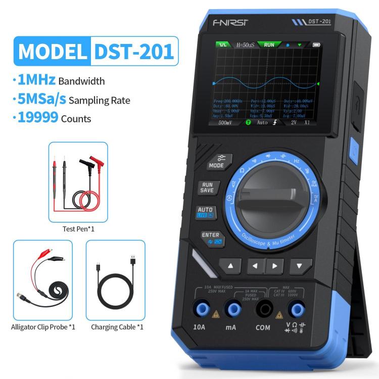 FNIRSI DST201 3 in 1 Digital Multimeter Oscilloscope(Black Blue) - Digital Multimeter by FNIRSI | Online Shopping UK | buy2fix