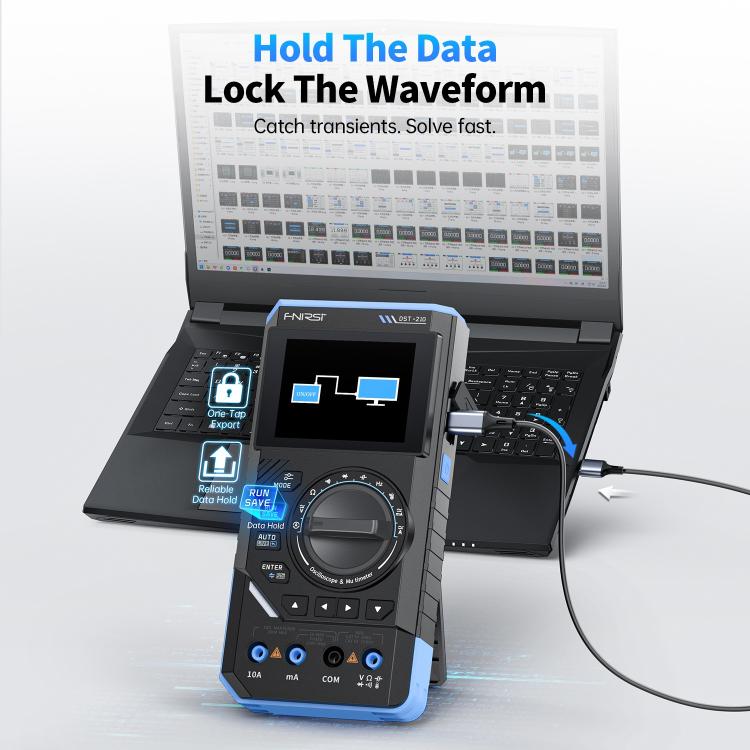 FNIRSI DST201 3 in 1 Digital Multimeter Oscilloscope(Black Blue) - Digital Multimeter by FNIRSI | Online Shopping UK | buy2fix