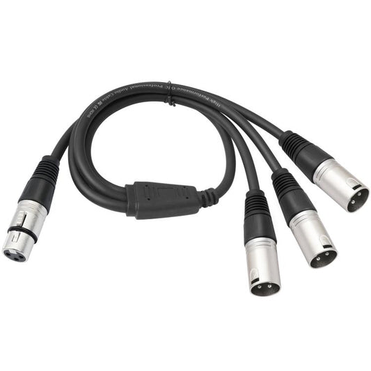 XLR Female to 3 XLR Male 3-Way Splitter Audio Cable, Length: 60cm - Microphone Audio Cable & Connector by buy2fix | Online Shopping UK | buy2fix