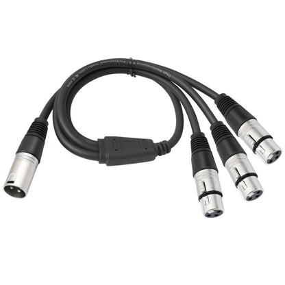 XLR Male to 3 XLR Female 3-Way Splitter Audio Cable, Length: 60cm - Microphone Audio Cable & Connector by buy2fix | Online Shopping UK | buy2fix