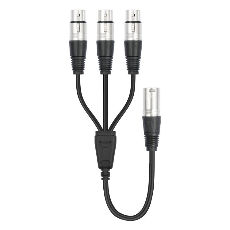 XLR Male to 3 XLR Female 3-Way Splitter Audio Cable, Length: 60cm - Microphone Audio Cable & Connector by buy2fix | Online Shopping UK | buy2fix