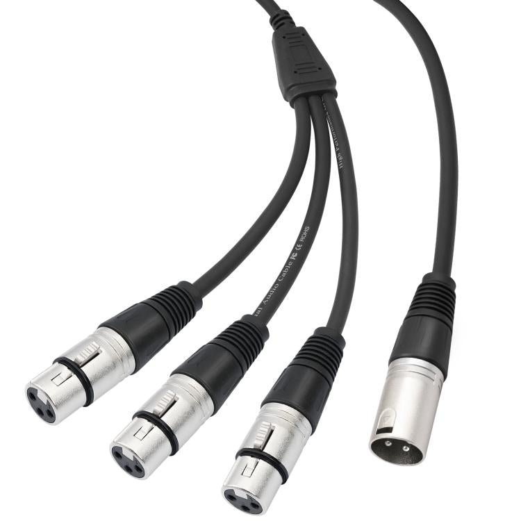 XLR Male to 3 XLR Female 3-Way Splitter Audio Cable, Length: 60cm - Microphone Audio Cable & Connector by buy2fix | Online Shopping UK | buy2fix