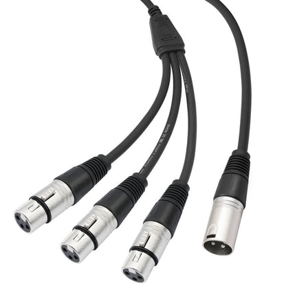 XLR Male to 3 XLR Female 3-Way Splitter Audio Cable, Length: 60cm - Microphone Audio Cable & Connector by buy2fix | Online Shopping UK | buy2fix