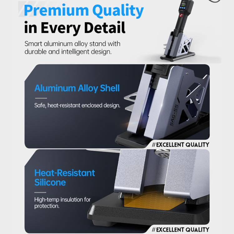 FNIRSI SAG-55 550W High Temperature Portable Micro Hot Air Gun, Type:High-match Metal Base(US Plug) - Electric Soldering Iron by FNIRSI | Online Shopping UK | buy2fix