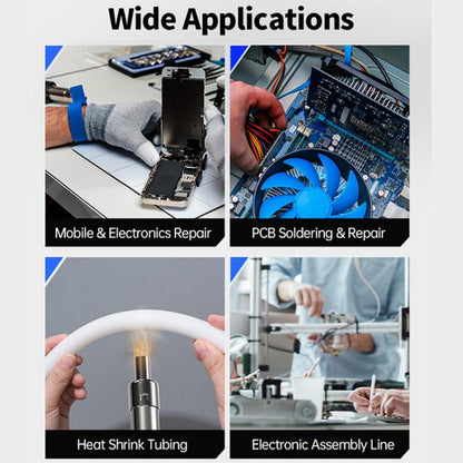 FNIRSI SAG-55 550W High Temperature Portable Micro Hot Air Gun, Type:High-match Metal Base(EU Plug) - Electric Soldering Iron by FNIRSI | Online Shopping UK | buy2fix