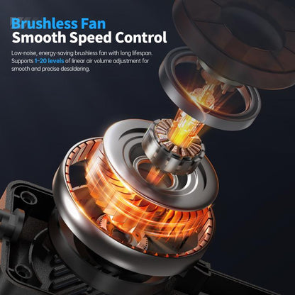 FNIRSI SAG-55 550W High Temperature Portable Micro Hot Air Gun, Type:Standard Ordinary Base(US Plug) - Electric Soldering Iron by FNIRSI | Online Shopping UK | buy2fix