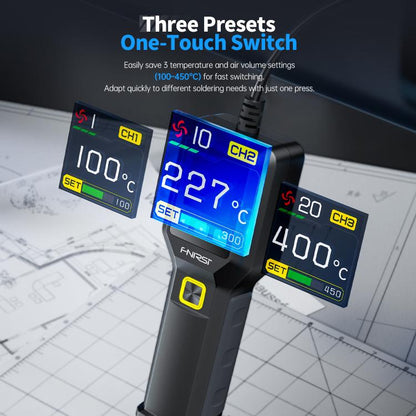 FNIRSI SAG-55 550W High Temperature Portable Micro Hot Air Gun, Type:High-match Metal Base(US Plug) - Electric Soldering Iron by FNIRSI | Online Shopping UK | buy2fix