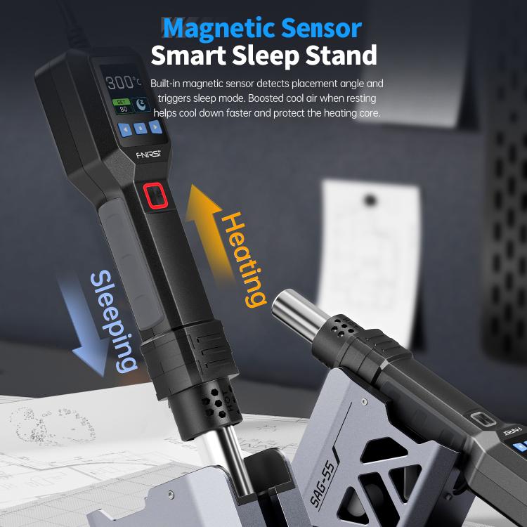 FNIRSI SAG-55 550W High Temperature Portable Micro Hot Air Gun, Type:High-match Metal Base(EU Plug) - Electric Soldering Iron by FNIRSI | Online Shopping UK | buy2fix